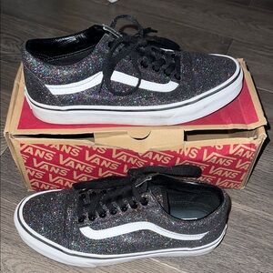 Vans Black Multicolor Glitter Sneakers